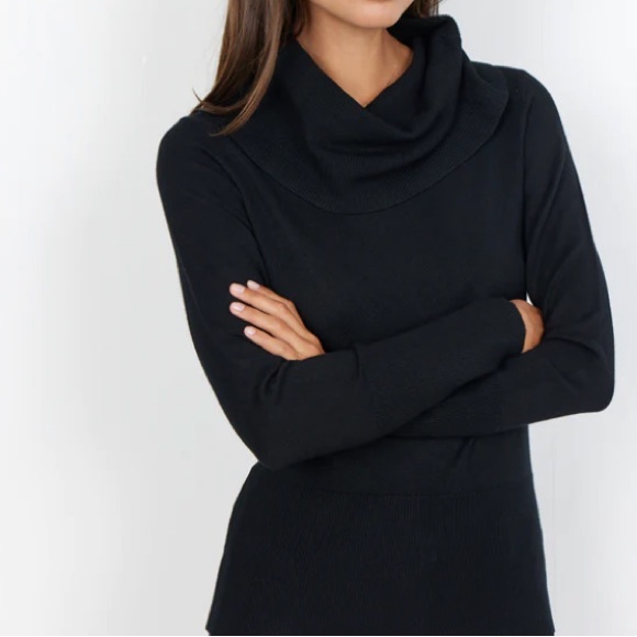 Soyaconcept black ribbed turtleneck sweater - Picture 1 of 5